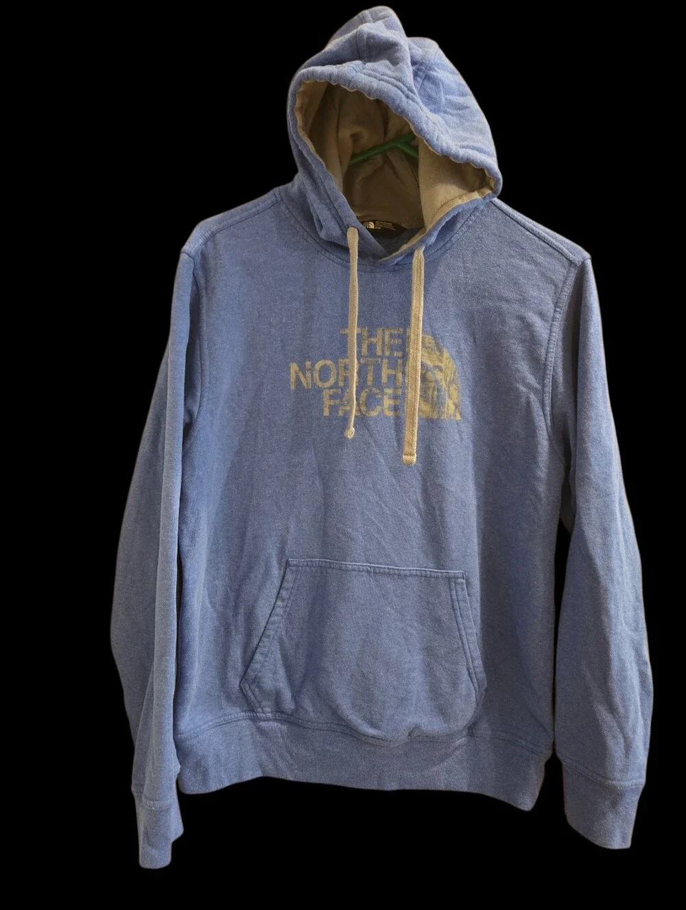 The North Face MED. Mens Unisex Blue Pullover Hoodie Half Done Graphic Top